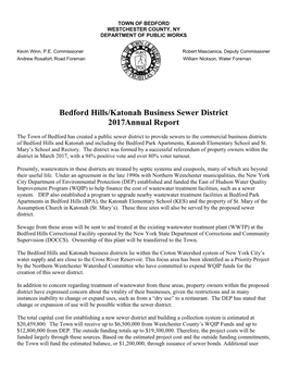 Bedford Hills/Katonah Business Sewer District 2017Annual Report