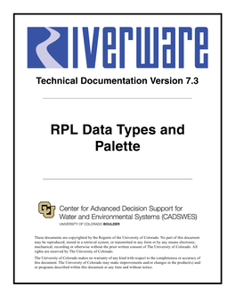 RPL Data Types and Palette