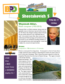 Shostakovich 5 Friday, Apr
