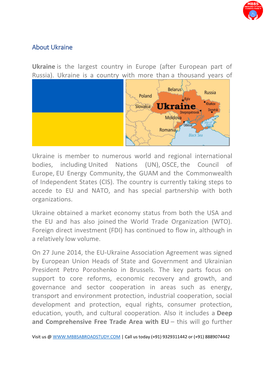 (After European Part of Russia). Ukraine Is a Country with More Than a Thousand Years Of