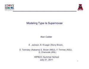 Modeling Type Ia Supernovae