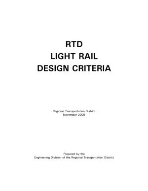 Rtd Light Rail Design Criteria