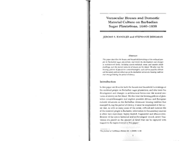 Vernacular Houses and Domestic Material Culture on Barbados