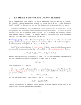 27 De Rham Theorem and Double Theorem