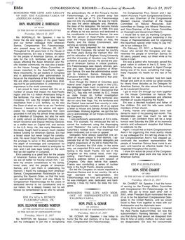 CONGRESSIONAL RECORD— Extensions of Remarks E354 HON
