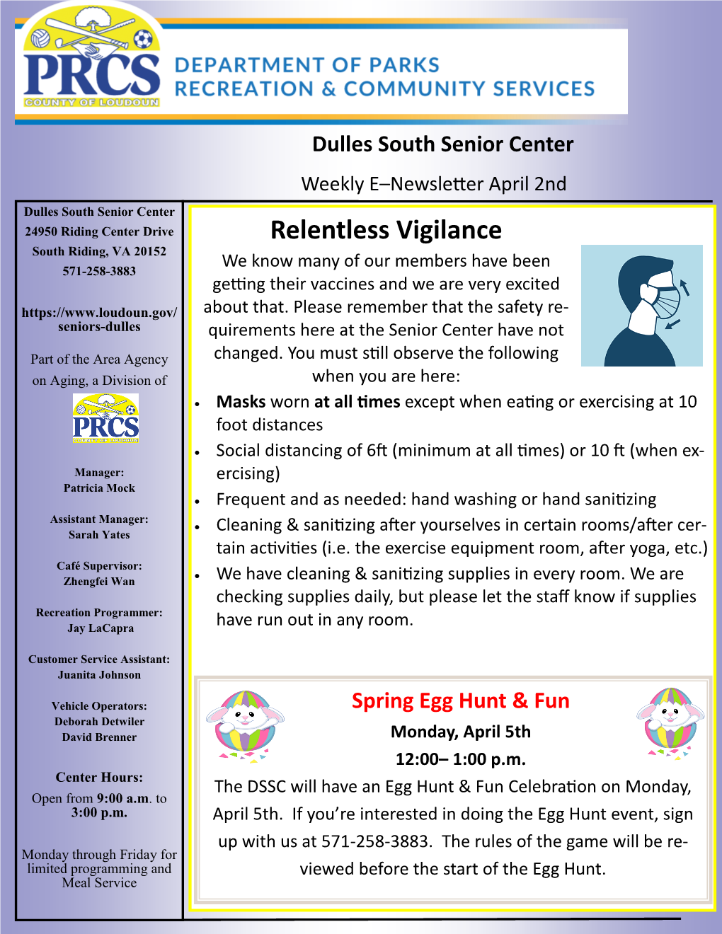 4.2.21 Dulles South Senior Center Newsletter