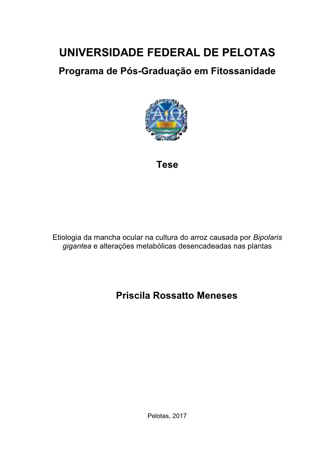 Programa De Pós-Graduação Em Fitossanidade Tese