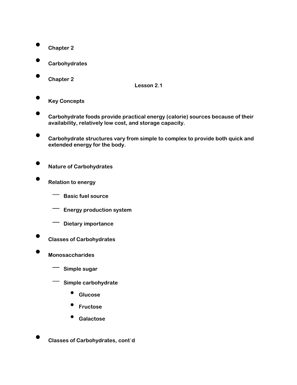 Chapter 2 Carbohydrates