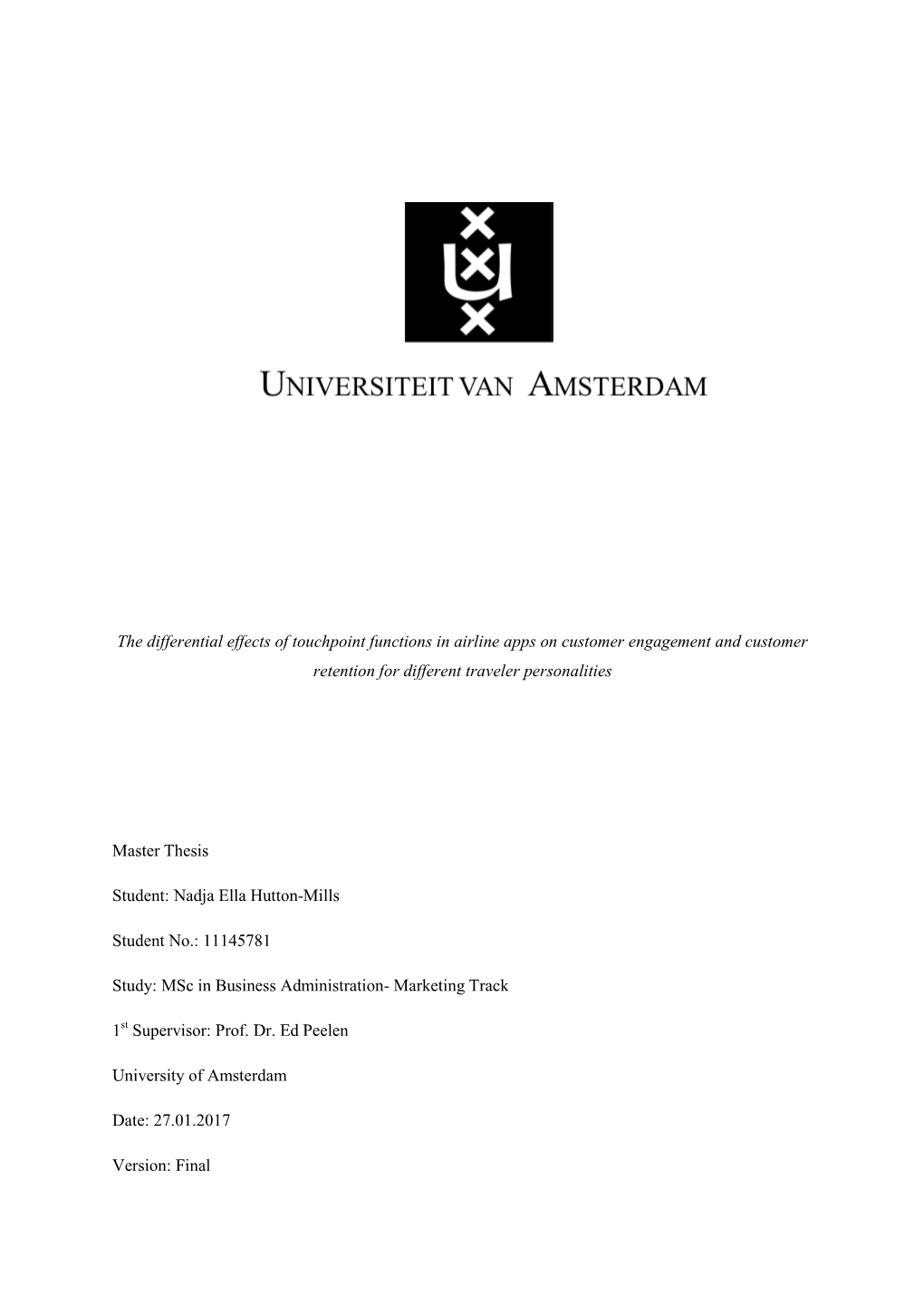 The Differential Effects of Touchpoint Functions in Airline Apps on Customer Engagement and Customer Retention for Different Traveler Personalities