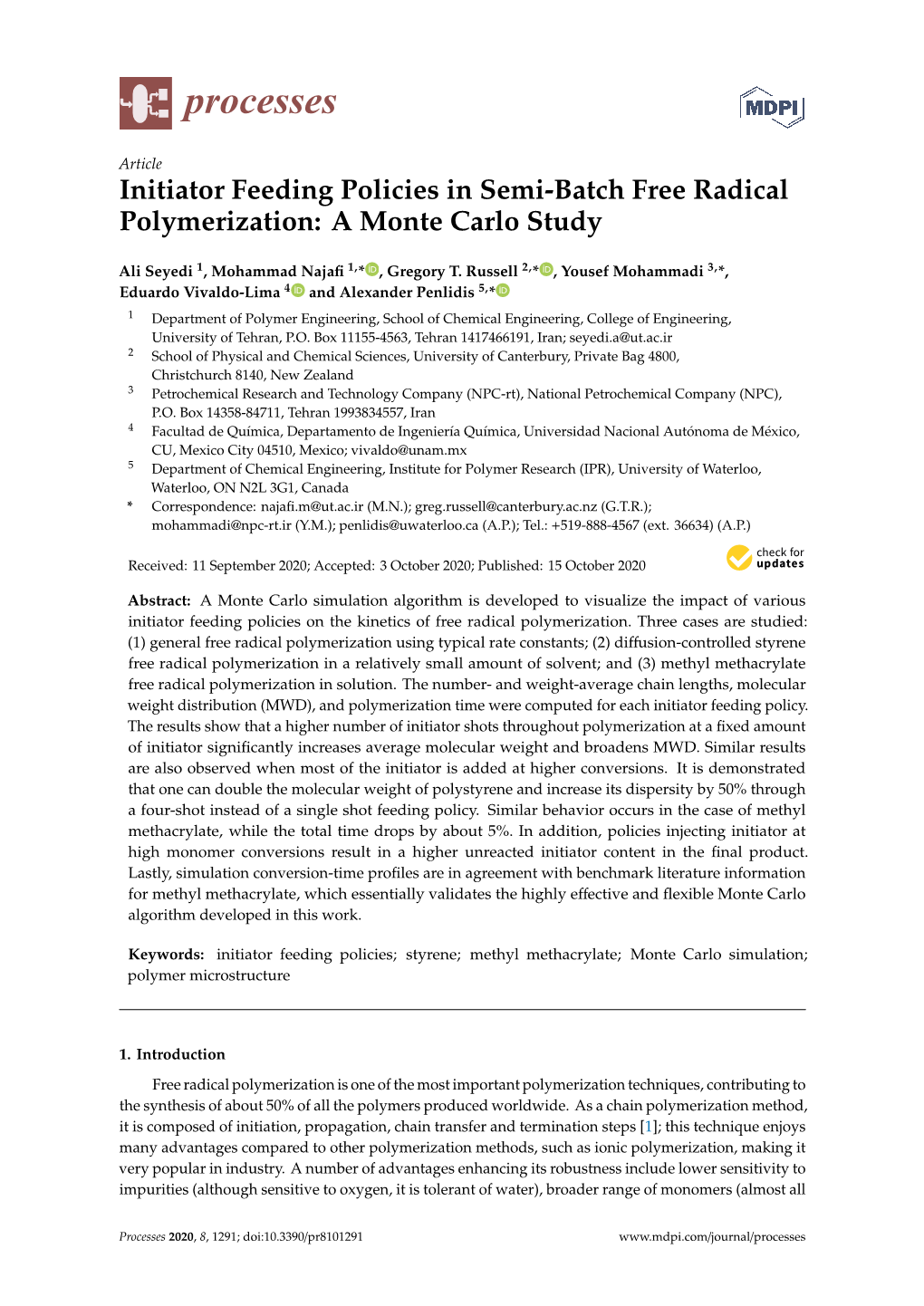 Initiator Feeding Policies in Semi-Batch Free Radical Polymerization: a Monte Carlo Study