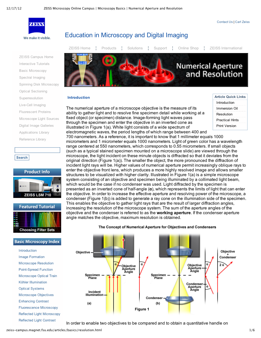 Numerical Aperture and Resolution.Pdf