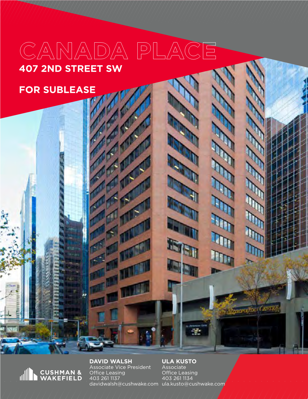 CANADA PLACE 407 2ND STREET SW Office Space for Sublease for SUBLEASE