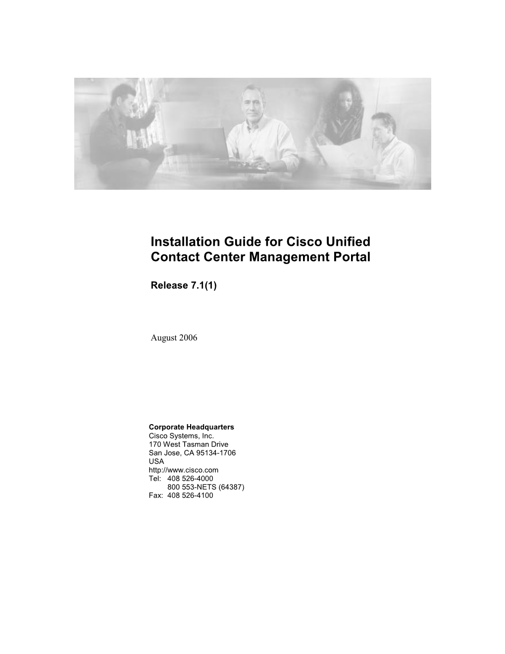 Installation Guide for Cisco Unified Contact Center Management Portal Release 7.1(1)