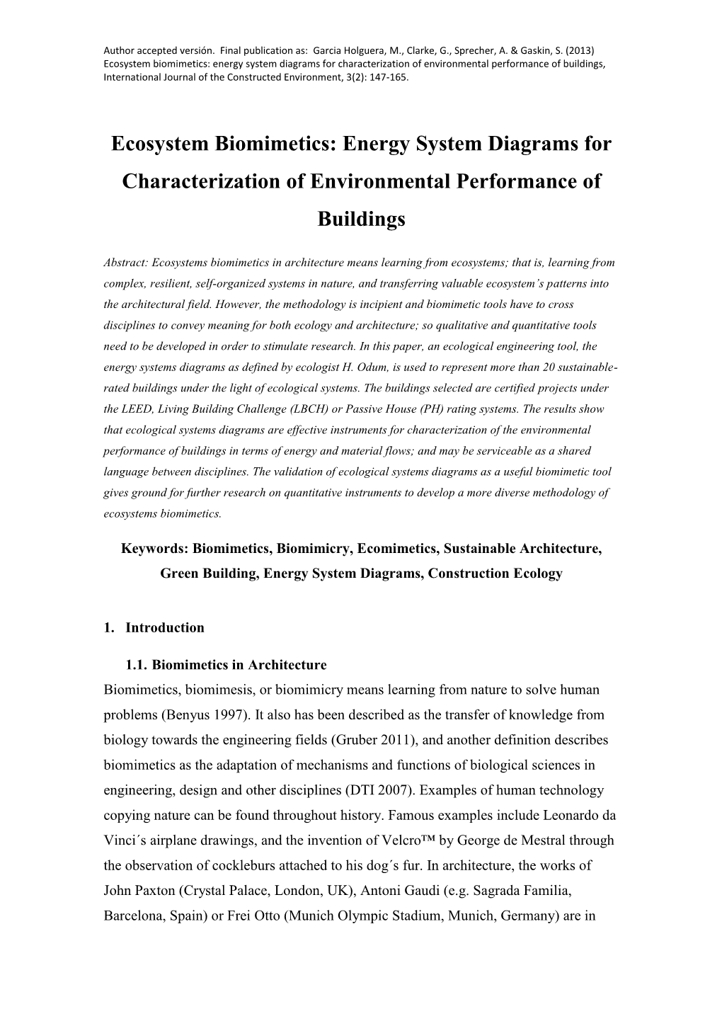 Ecosystem Biomimetics: Energy System Diagrams for Characterization of Environmental Performance of Buildings