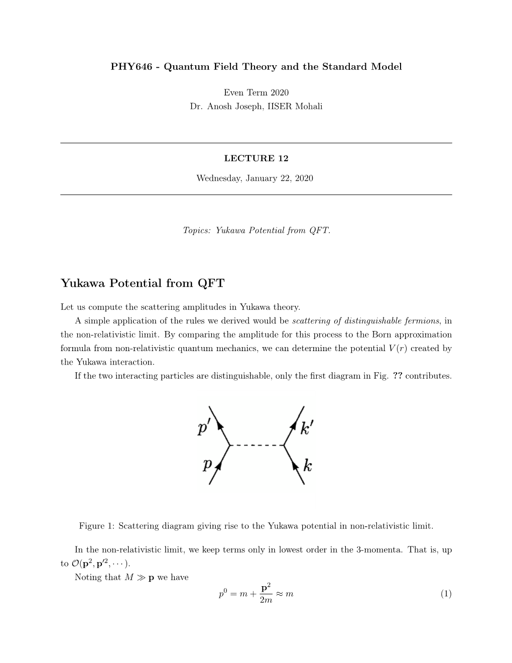 Yukawa Potential from QFT