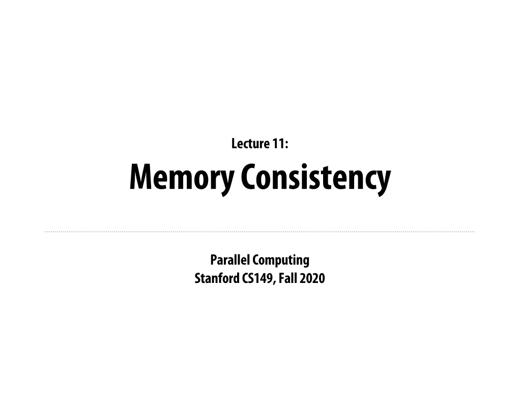 Memory Consistency