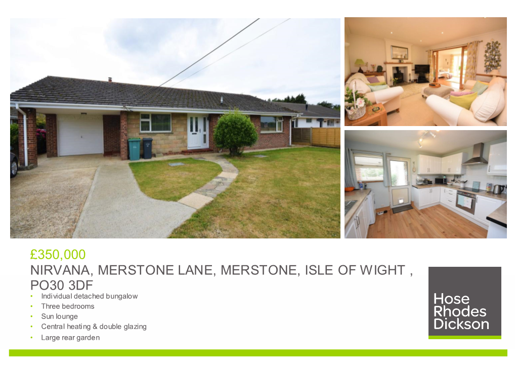 350000 Nirvana, Merstone Lane, Merstone, Isle of Wight