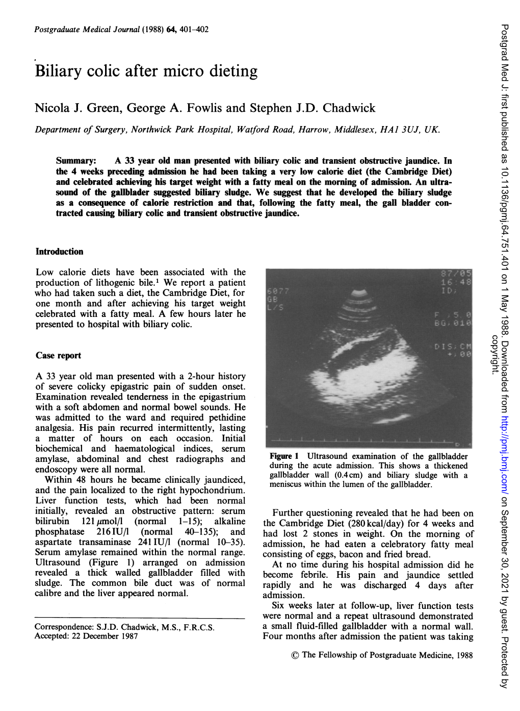 Biliary Colic After Micro Dieting