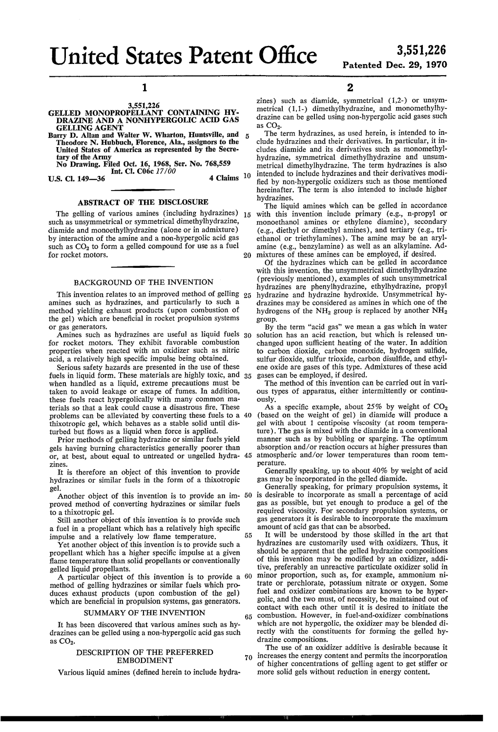 United States Patent Office Patented Dec