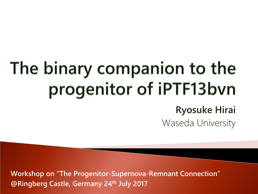 The Binary Companion to the Progenitor of Iptf13bvn