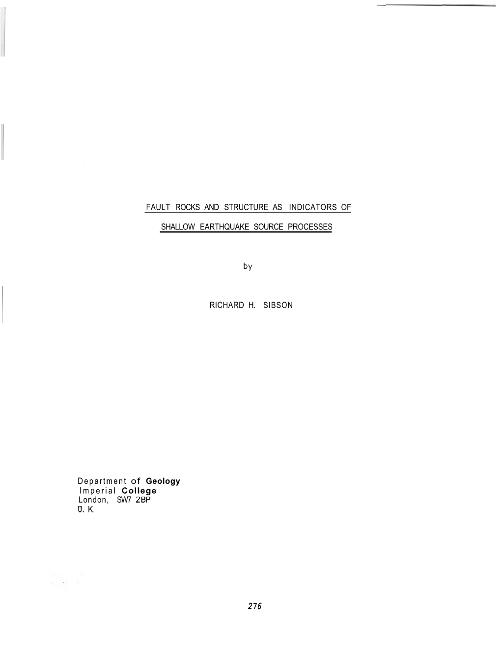 CH2-02: Fault Rocks and Structure As Indicators of Shallow Earthquake