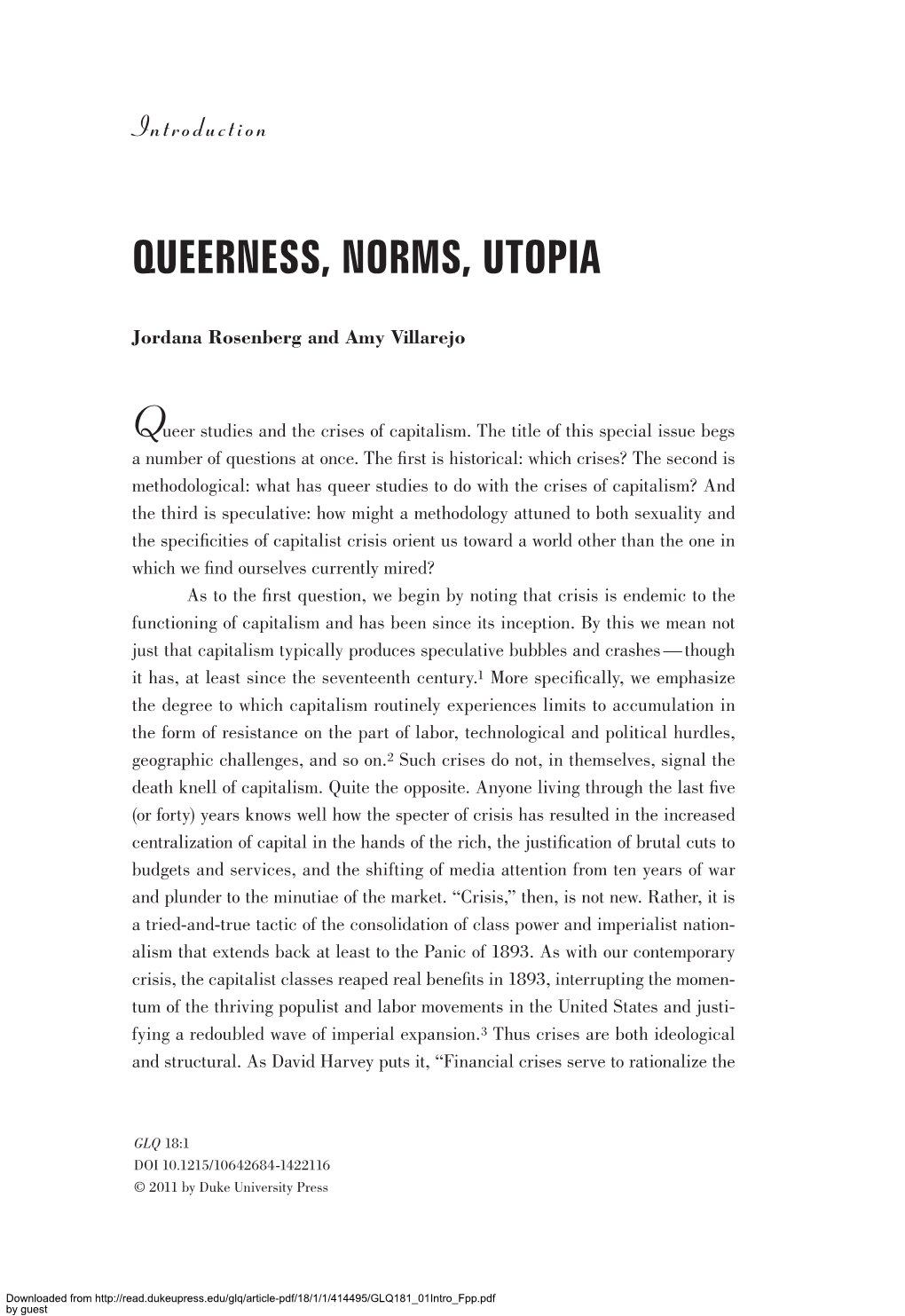 Queerness, Norms, Utopia