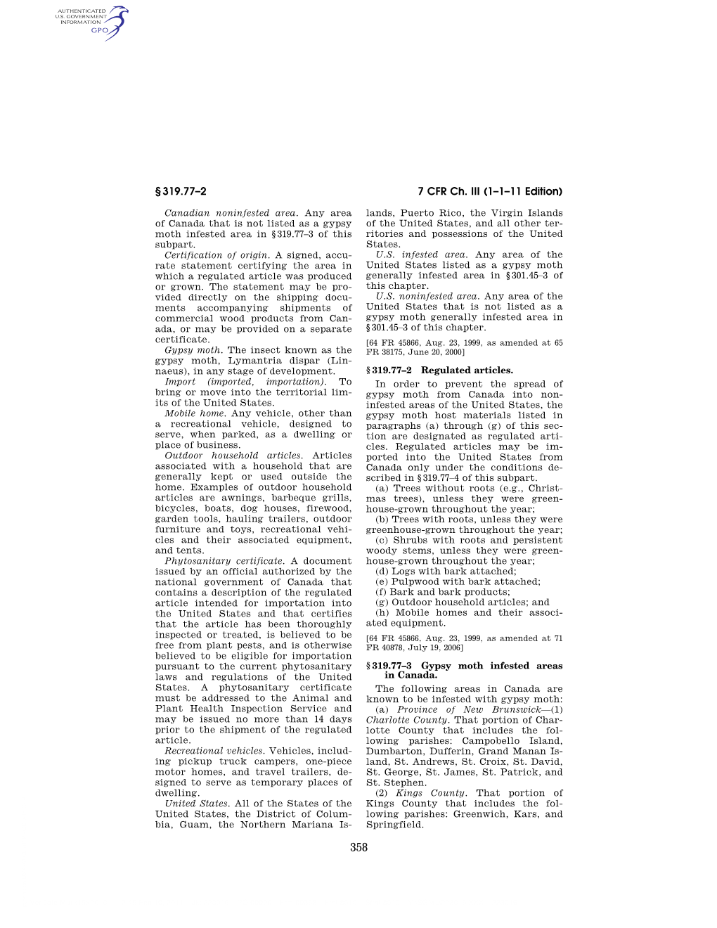 7 CFR Ch. III (1–1–11 Edition)