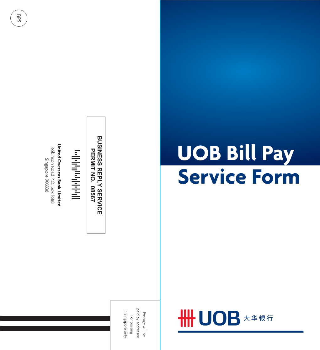 27Xxx-S15-1835 Bill Payment Service Form 192X210mm