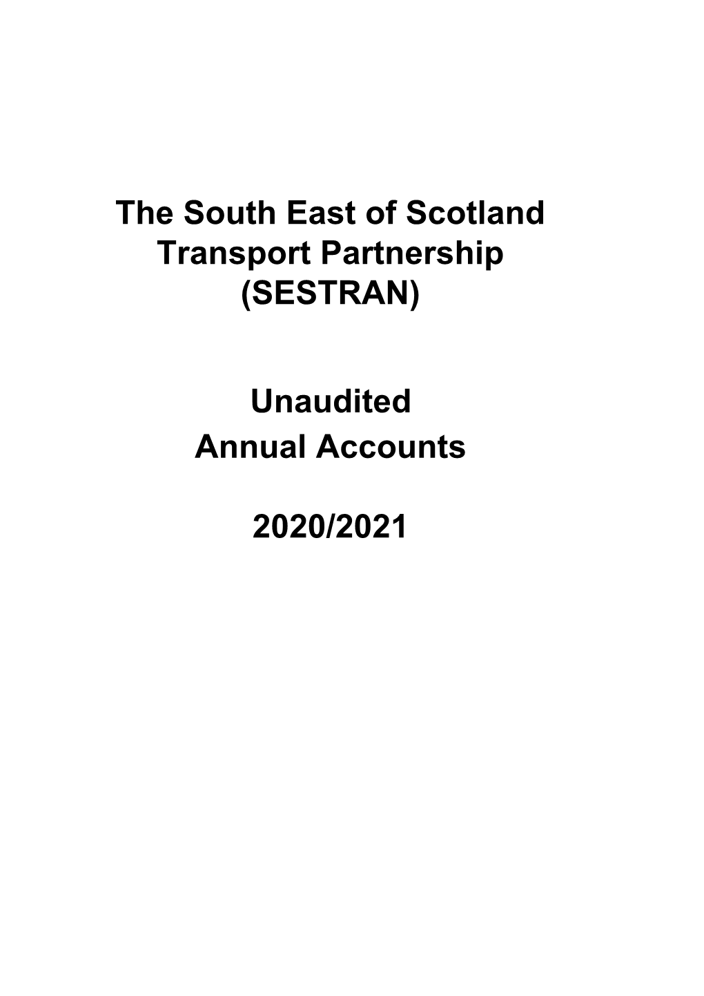 The South East of Scotland Transport Partnership (SESTRAN) Annual