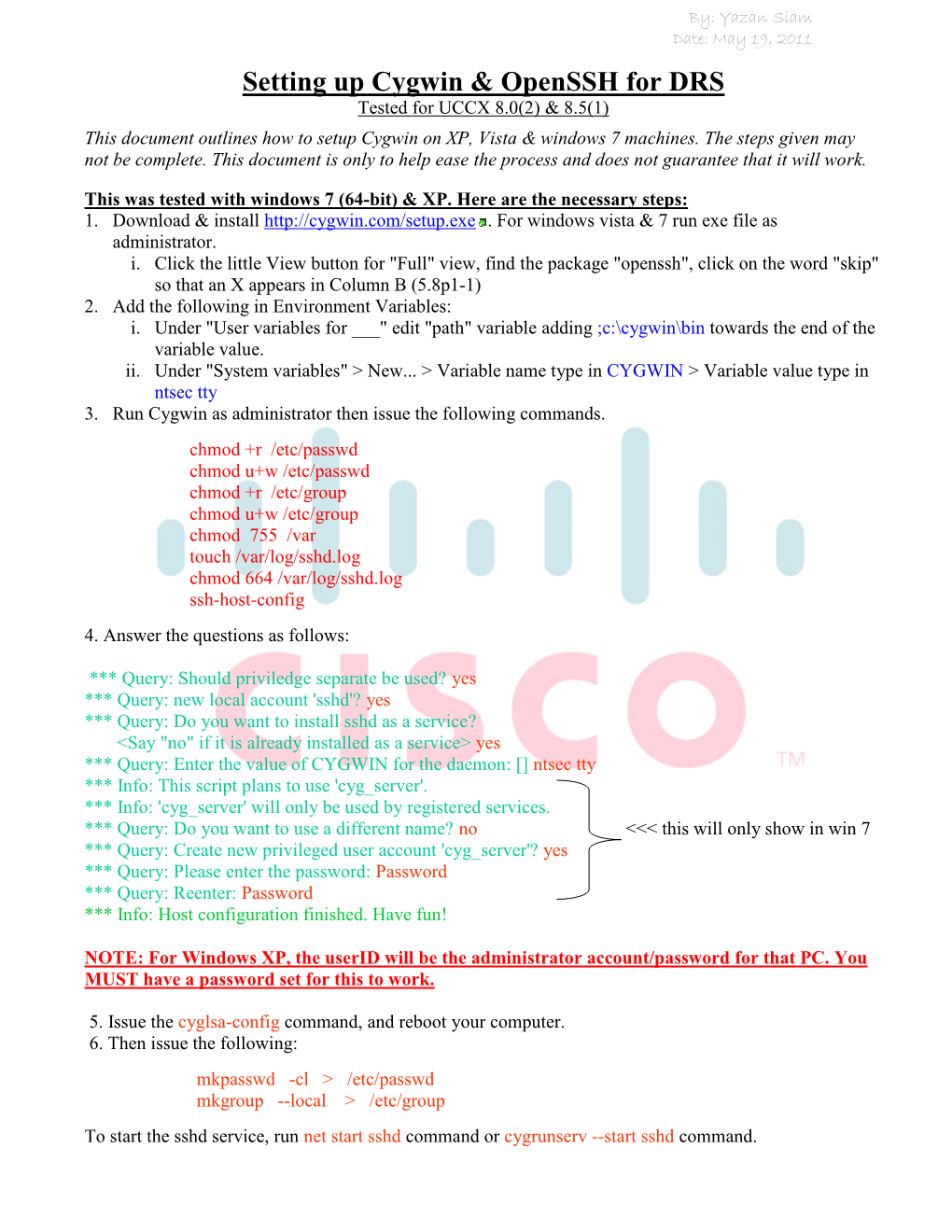 Cygwin Setup