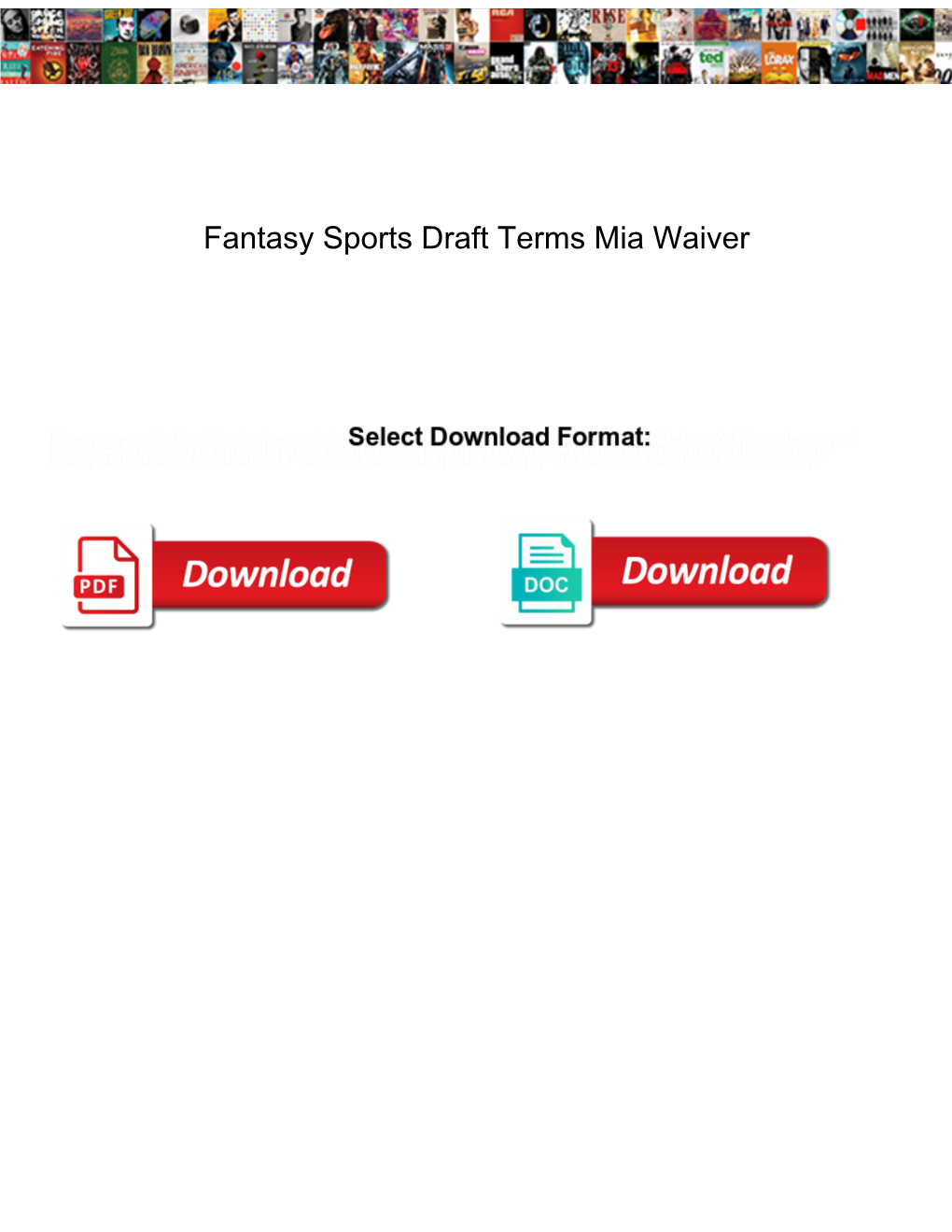 Fantasy Sports Draft Terms Mia Waiver