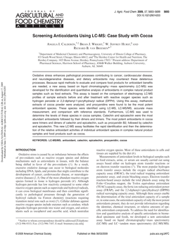 Screening Antioxidants Using LC-MS: Case Study with Cocoa