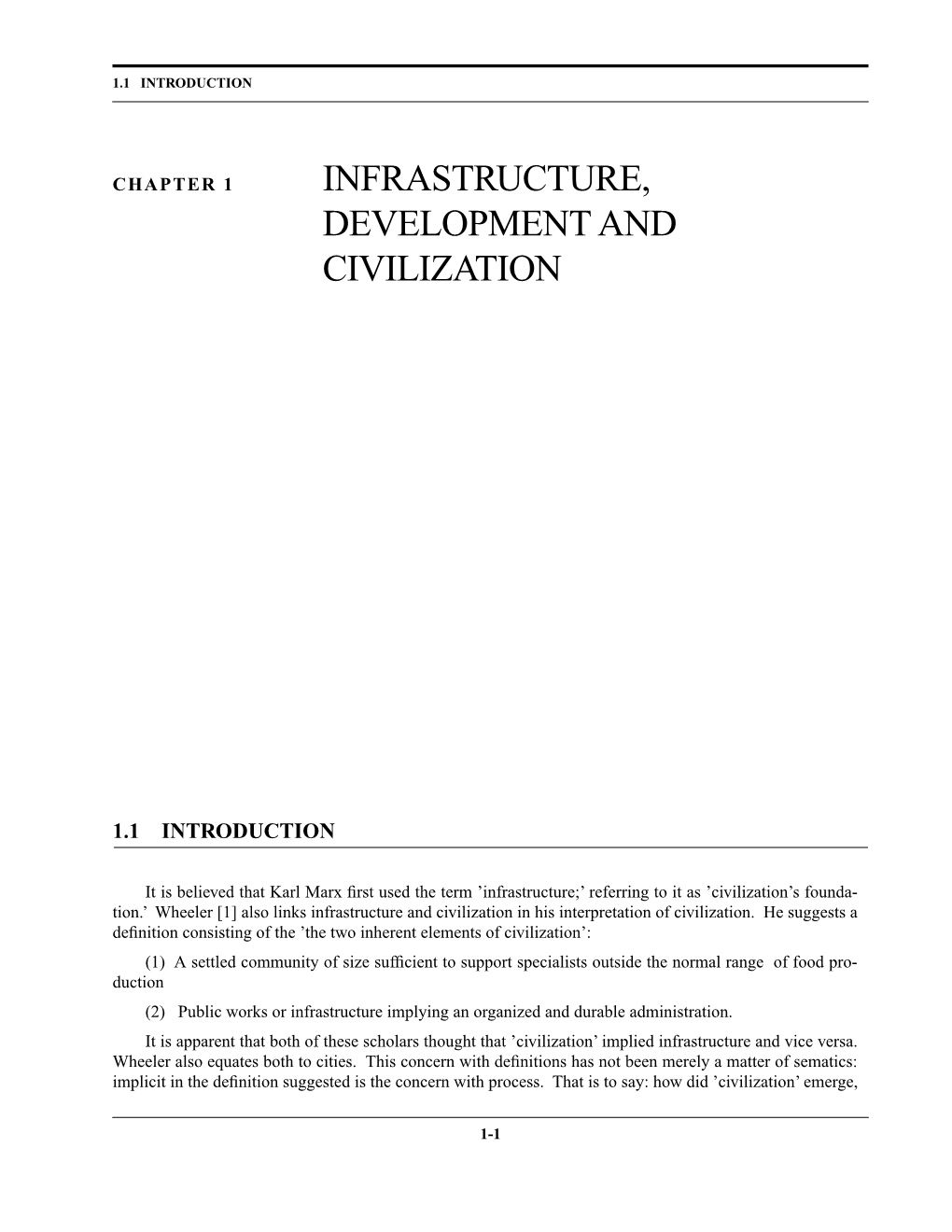 Infrastructure, Development and Civilization