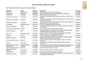 Devon Rigs Group Sites Table