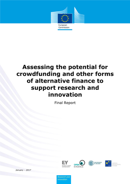 Assessing the Potential for Crowdfunding and Other Forms of Alternative Finance to Support Research and Innovation Final Report