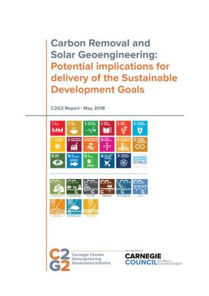 Carbon Removal and Solar Geoengineering: Potential Implications for Delivery of the Sustainable Development Goals