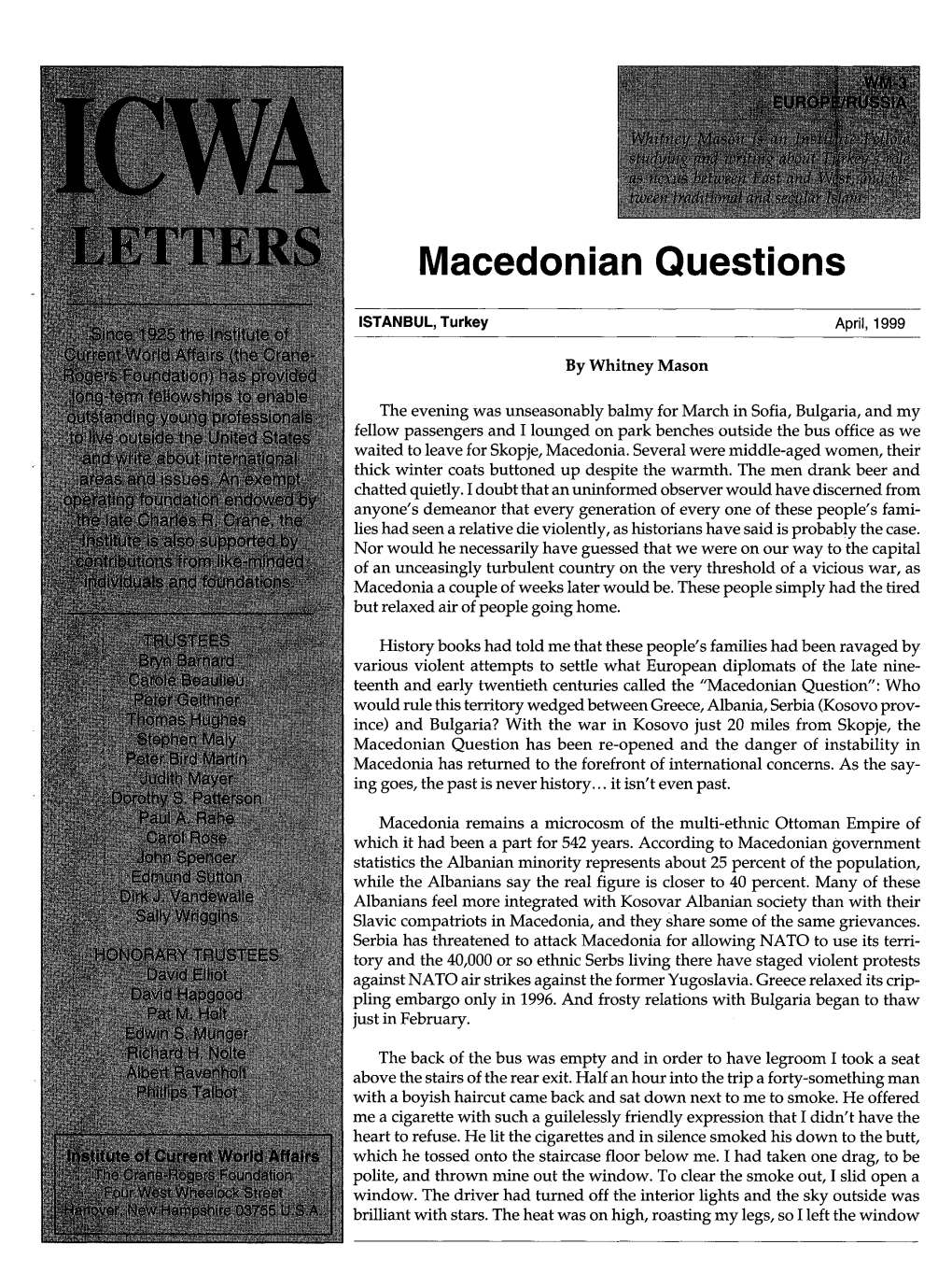 Macedonian Questions