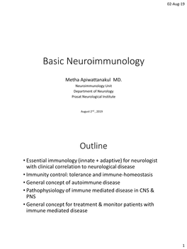 Basic Neuroimmunology