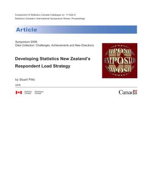 Developing Statistics New Zealand's Respondent Load Strategy