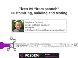 Tizen IVI “From Scratch” Customizing, Building and Testing