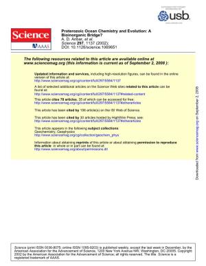 Anbar & Knoll, Science 2002