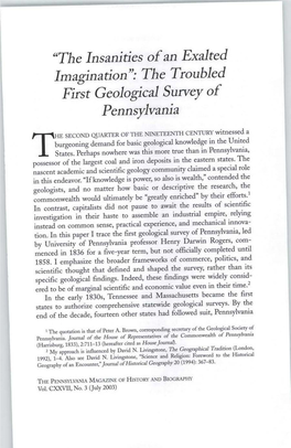 The Troubled First Geological Survey of Pennsylvania