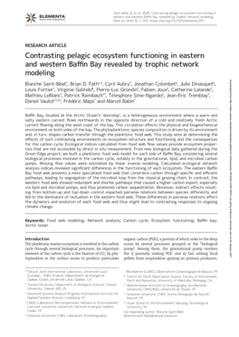 Contrasting Pelagic Ecosystem Functioning in Eastern and Western Baffin Bay Revealed by Trophic Network Modeling