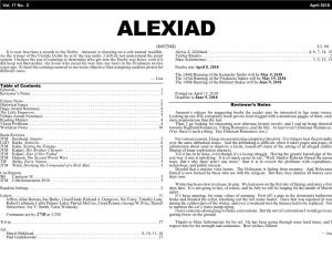ALEXIAD (!7+=3!G) $2.00 It Is Now Less Than a Month to the Derby