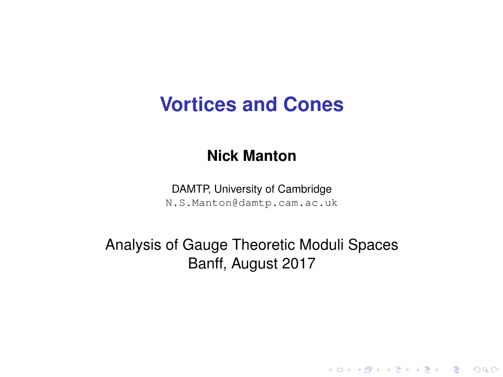 Vortices and Cones