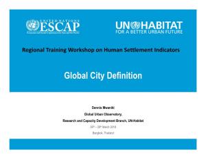 Global City Definition (UN-Habitat)