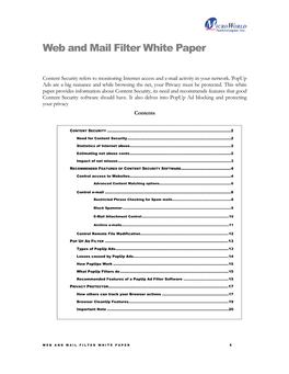 Web and Mail Filter White Paper