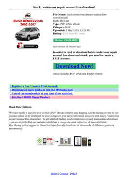 Buick-Rendezvous-Repair-Manual-Free-Download.Pdf