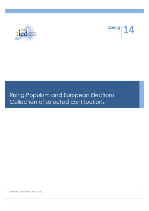 Rising Populism and European Elections Collection of Selected Contributions