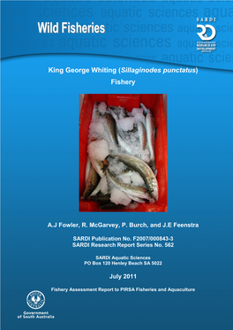 King George Whiting (Sillaginodes Punctatus) Fishery